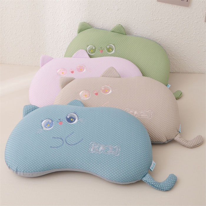 91家纺网 家纺一手货源 找家纺 芯洲2025新款卡通儿童凉感冰豆豆记忆枕夏季舒适可爱造型枕头枕芯 大福-紫