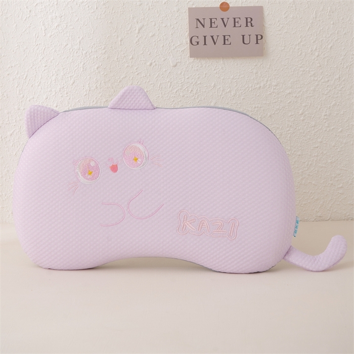 91家纺网 家纺一手货源 找家纺 芯洲2025新款卡通儿童凉感冰豆豆记忆枕夏季舒适可爱造型枕头枕芯 大福-紫