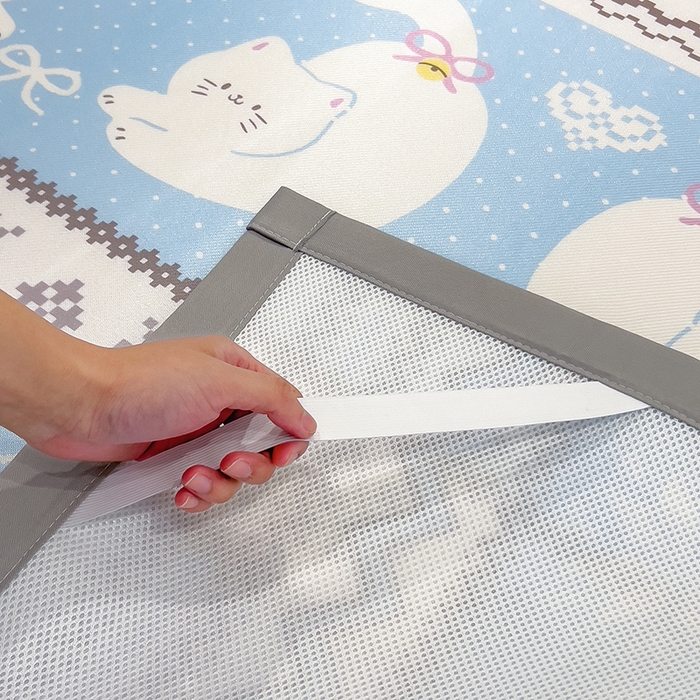 91家纺网 家纺一手货源 找家纺 摩妮卡 2025小清新数码冰丝席 碳光席三件套 蓝调喵影