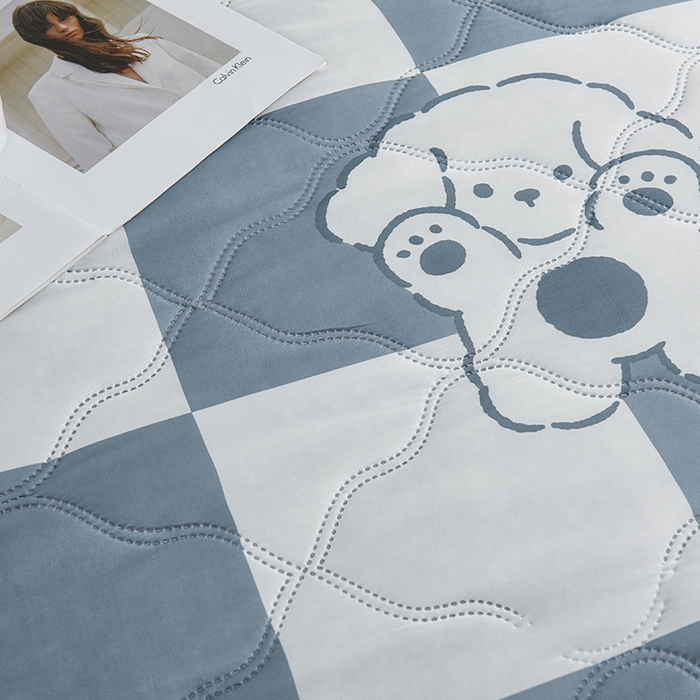 91家纺网 家纺一手货源 找家纺 被多多被业 2025新款凉感丝印花夏被夏凉被空调被 好运小狗