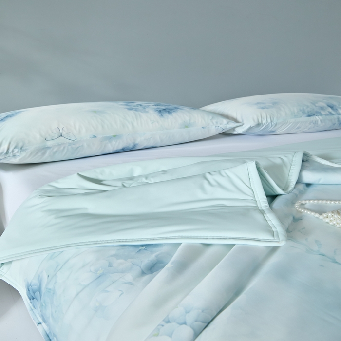 91家纺网 家纺一手货源 找家纺 2025春夏新款100%双面锦纶美式印花夏被凉感空调被 兰亭序