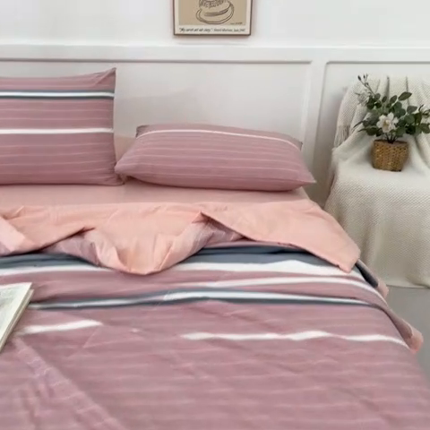 91家纺网 家纺一手货源 找家纺 鸣升家纺 2025新款100%里外全棉棉花夏被无印风全棉色织水洗棉夏凉被空调被夏被春秋被单人可机洗 格林粉