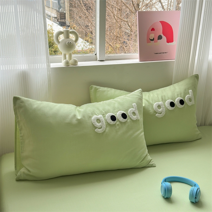 91家纺网 家纺一手货源 找家纺 （总）丽涵 2025新款全棉纯棉大雁纹绣花单品枕套