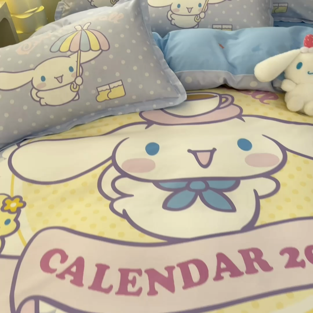 91家纺网 家纺一手货源 找家纺 博雅 2025新款三丽鸥全棉大版单枕套 欢乐大耳狗