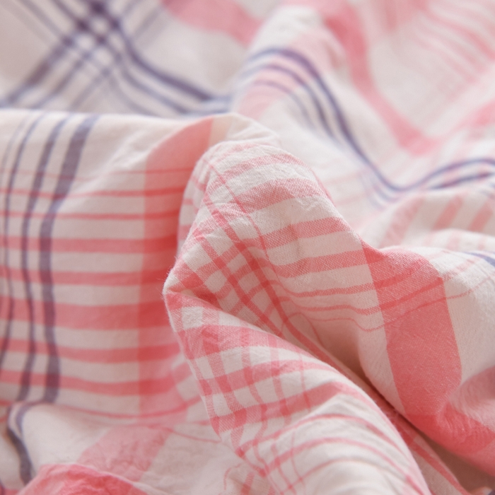 91家纺网 家纺一手货源 找家纺 圣尔雅家纺 2025新款里外全棉色织夏被新疆棉花被纯棉被子空调被夏凉被 粉条格