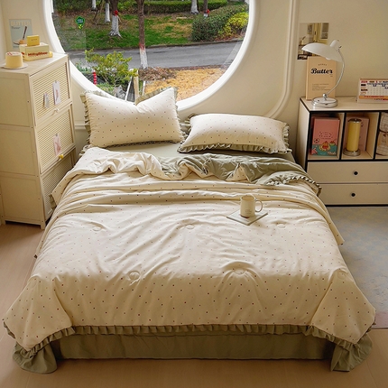 欧尚 2025新款夏被四件套 奶油波点