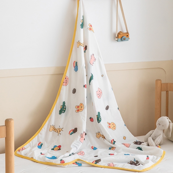 91家纺网 家纺一手货源 找家纺 嗨生活2025年儿童夏被 幼儿园夏被 凉感丝夏被 动物世界