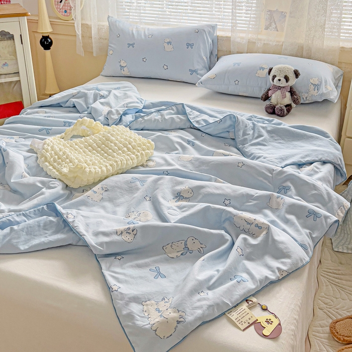 91家纺网 家纺一手货源 找家纺 （总）2025春夏新款嵌绳款云柔水洗棉单夏被夏凉被空调被