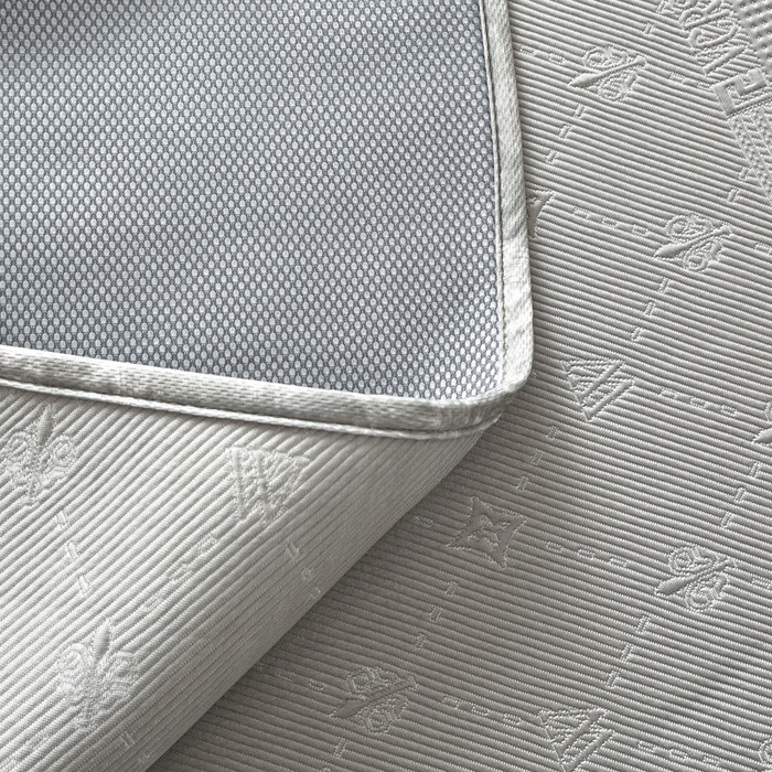 91家纺网 家纺一手货源 找家纺 鑫琪莱  2025新款5D立体雕花凉感豆豆冰丝床裙三件套 床裙H款-灰