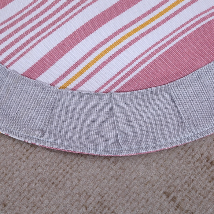 91家纺网 家纺一手货源 找家纺 恋尚羽 2025新款加厚纯棉老粗布凉席三件套 条纹 豆沙