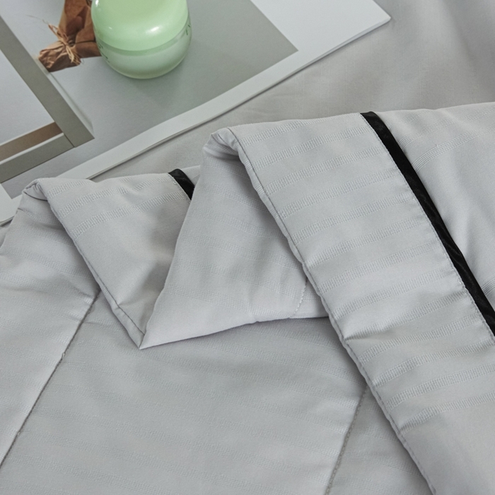 91家纺网 家纺一手货源 找家纺 宝士康家纺 2025新款10A抗菌华夫条提花夏被 浅灰