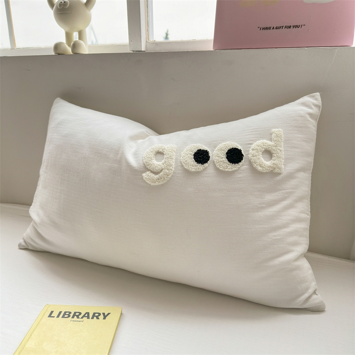 91家纺网 家纺一手货源 找家纺 丽涵 2025新款全棉纯棉大雁纹绣花单品枕套 good象牙白