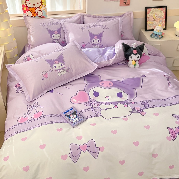 91家纺网 家纺一手货源 找家纺 博雅 2025新款三丽鸥全棉大版单枕套 气球库洛米