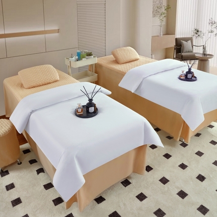 乐逸家纺2025新款四季亲肤刺绣款床罩 纯白+驼