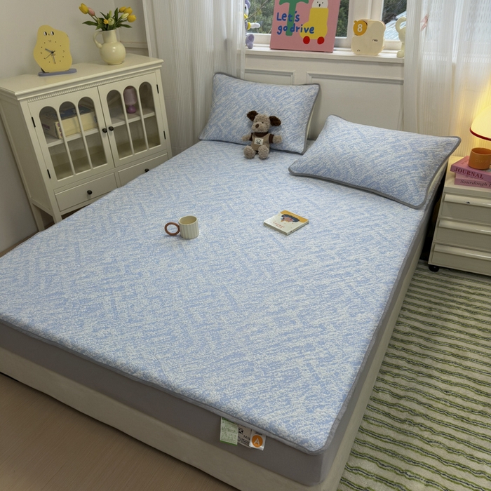 91家纺网 家纺一手货源 找家纺 金爱家 2025新款430克中分子豆豆席凉席席子 豆豆席-流金岁月蓝