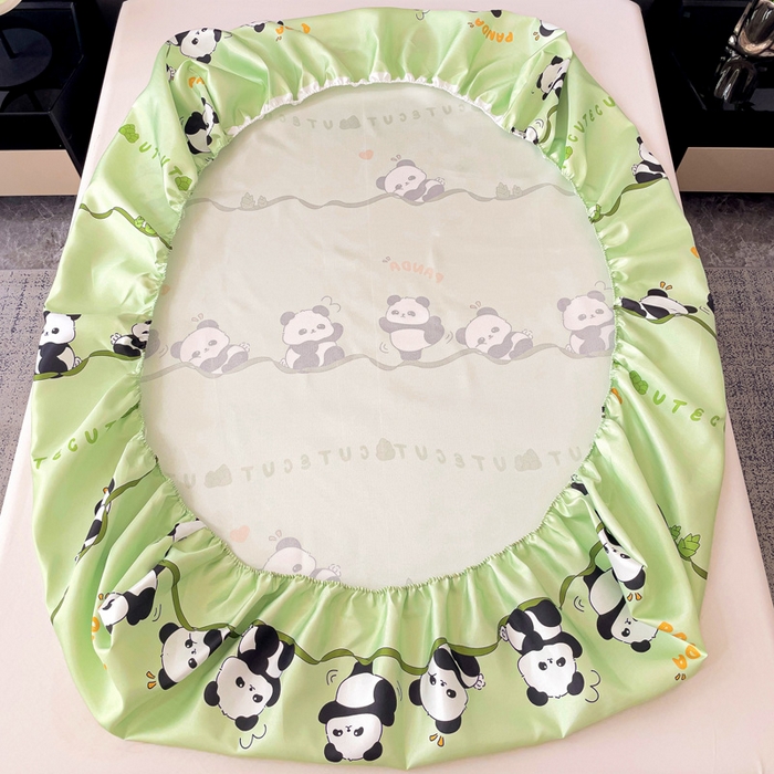 91家纺网 家纺一手货源 找家纺 纽缦家纺 2025新款印花冰丝床笠 萌宝