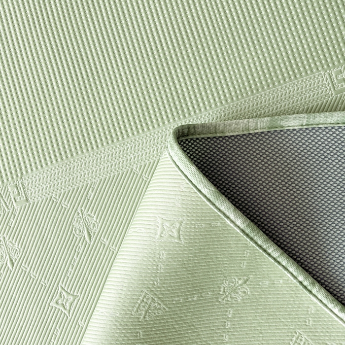 91家纺网 家纺一手货源 找家纺 鑫琪莱  2025新款5D立体雕花凉感豆豆冰丝床裙三件套 床裙H款-绿