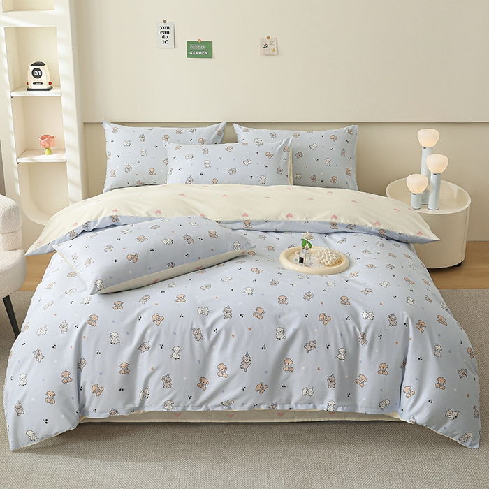 91家纺网 家纺一手货源 找家纺 宇彬家纺 2024新款13372喷气全棉四件套 告白小耶