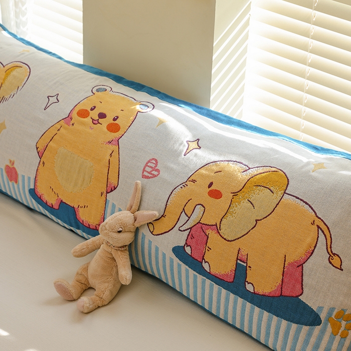 91家纺网 家纺一手货源 找家纺 雯雨2025新款A类卡通双人纱布枕套 好朋友