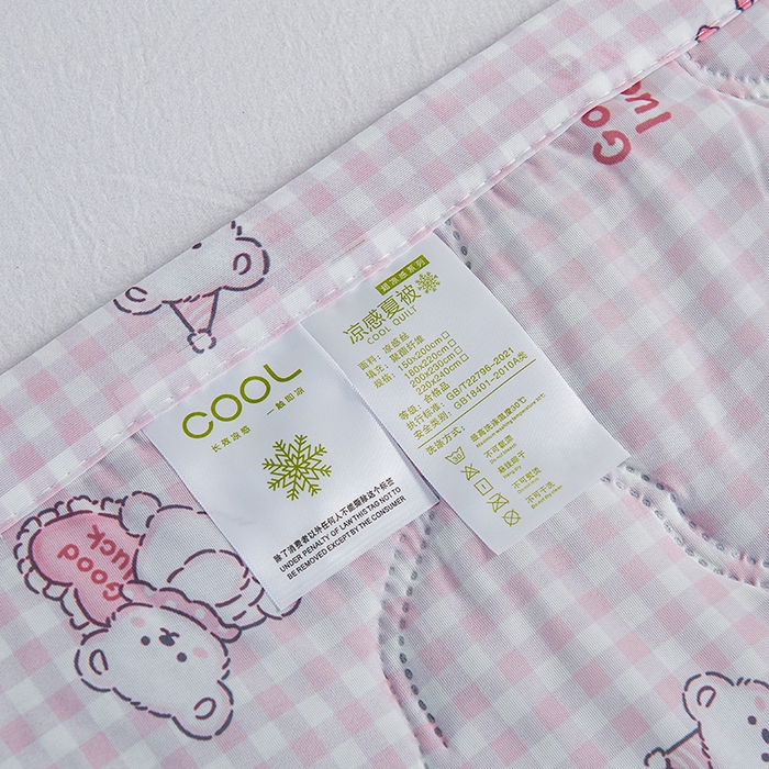 91家纺网 家纺一手货源 找家纺 被多多被业 2025新款凉感丝印花夏被夏凉被空调被 粉格熊