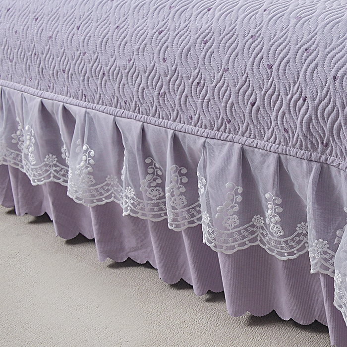 91家纺网 家纺一手货源 找家纺 梦柏 2025新款韩版双层纱夹棉绗缝床盖夏被四件套 香草