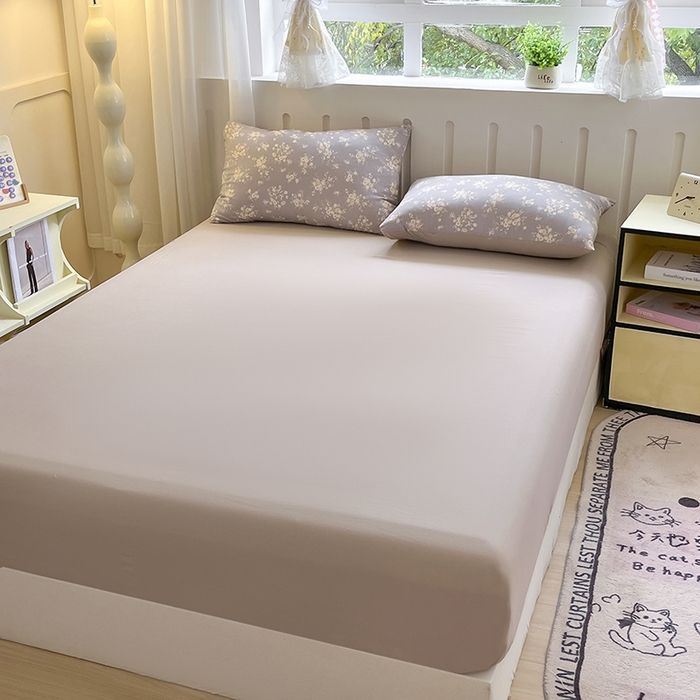 91家纺网 家纺一手货源 找家纺 玖明2025新款A类加厚柔软针织棉双层纱四件套 花影