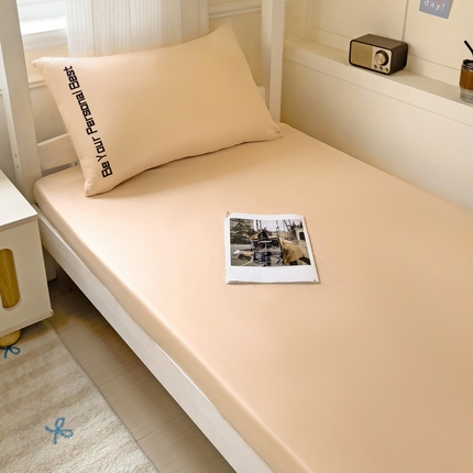 纽缦家纺 2025新款纯色提花学生冰丝床笠 麦穗黄