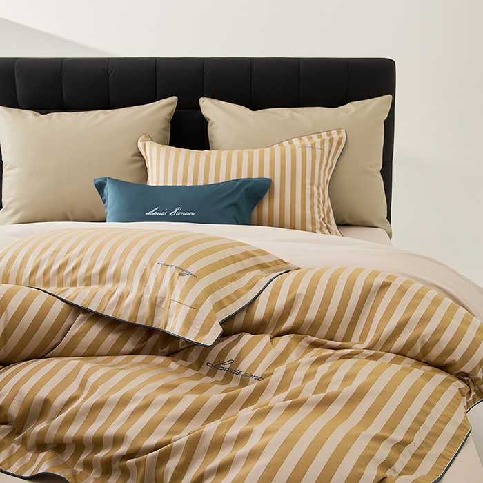 91家纺网 家纺一手货源 找家纺 涞澳家纺 2025新款全棉色织提花四件套 浅忆