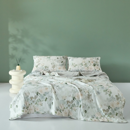 2025春夏新款100%双面锦纶美式印花夏被凉感空调被 四季花城