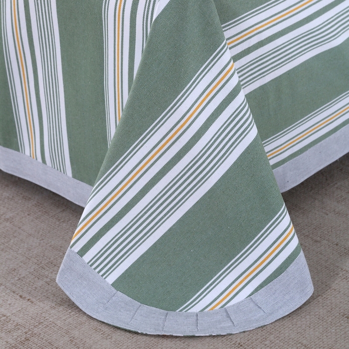 91家纺网 家纺一手货源 找家纺 恋尚羽 2025新款加厚纯棉老粗布凉席三件套 条纹 绿