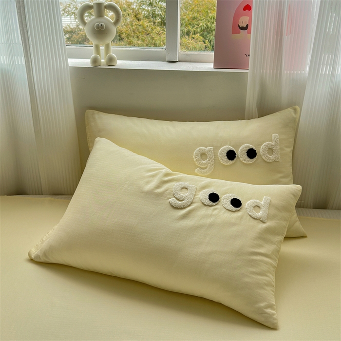 91家纺网 家纺一手货源 找家纺 丽涵 2025新款全棉纯棉大雁纹绣花单品枕套 good浅米黄