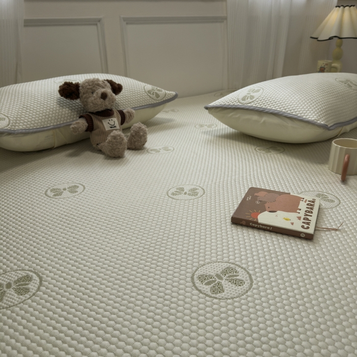 91家纺网 家纺一手货源 找家纺 金爱家 2025新款430克中分子豆豆席凉席席子 豆豆席-蝴蝶结绿