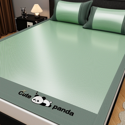 宜派家纺 2025新款轻柔丝凉席冰丝席-嘟嘟熊 苹果绿-床席