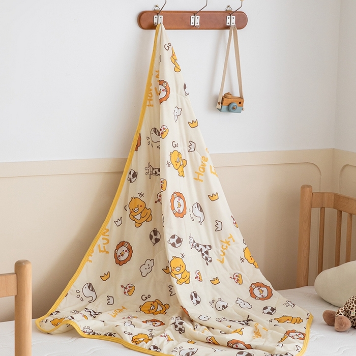 91家纺网 家纺一手货源 找家纺 嗨生活2025年儿童夏被 幼儿园夏被 凉感丝夏被 动物园