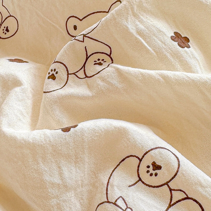 91家纺网 家纺一手货源 找家纺 2025新款双层皱皱纱水洗棉夏被夏凉被空调被可机洗空调被子被芯棉被 小熊院长