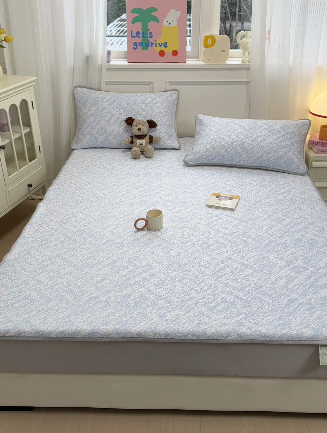 91家纺网 家纺一手货源 找家纺 金爱家 2025新款430克中分子豆豆席凉席席子 豆豆席-流金岁月蓝