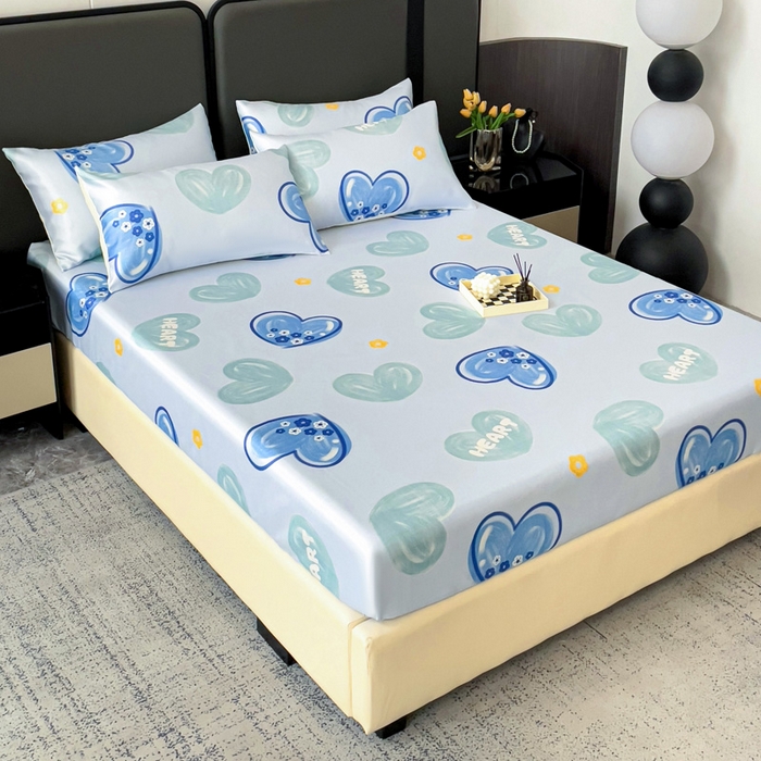 91家纺网 家纺一手货源 找家纺 纽缦家纺 2025新款印花冰丝床笠 心悦