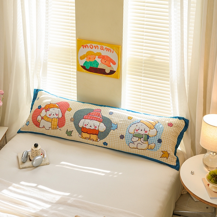 91家纺网 家纺一手货源 找家纺 雯雨2025新款A类卡通双人纱布枕套 萌系家族