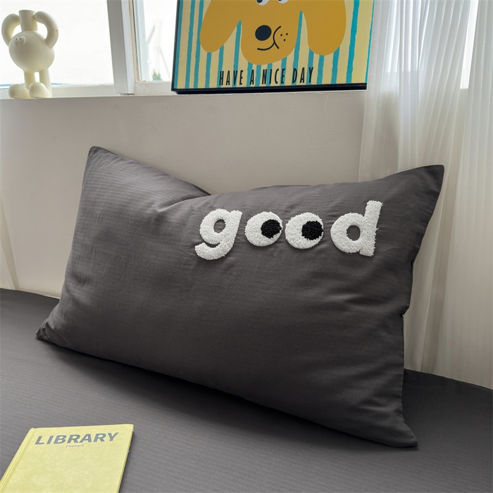 91家纺网 家纺一手货源 找家纺 丽涵 2025新款全棉纯棉大雁纹绣花单品枕套 good铅笔灰