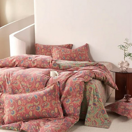 91家纺网 家纺一手货源 找家纺 （总）禧多家纺 2025新款亲肤舒适双层纱提花四件套