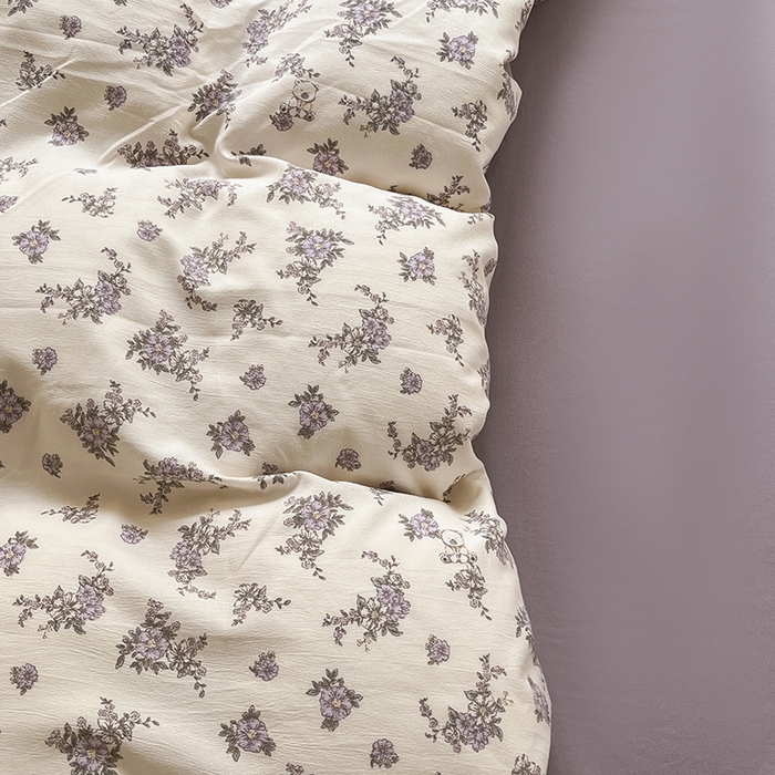 91家纺网 家纺一手货源 找家纺 玖明2025新款A类加厚柔软针织棉双层纱四件套 繁花似锦