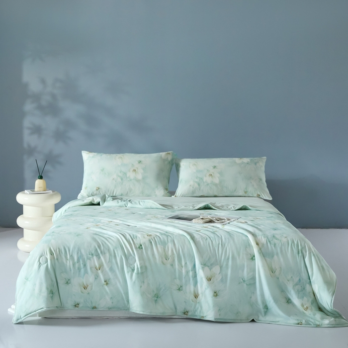 91家纺网 家纺一手货源 找家纺 2025春夏新款100%双面锦纶美式印花夏被凉感空调被 绿野仙踪