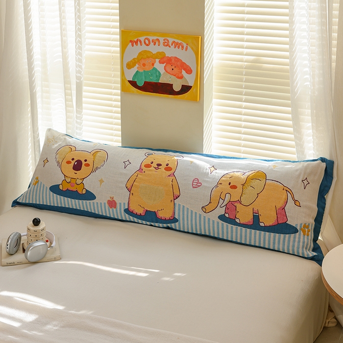 91家纺网 家纺一手货源 找家纺 雯雨2025新款A类卡通双人纱布枕套 好朋友