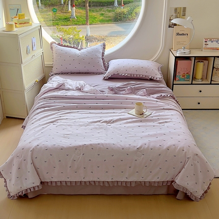 欧尚 2025新款夏被四件套 洁美紫