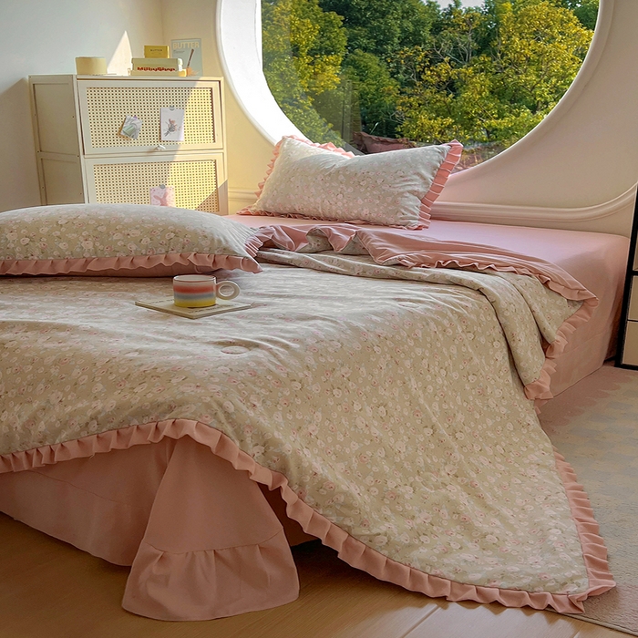 91家纺网 家纺一手货源 找家纺 欧尚 2025新款夏被四件套 花开结语