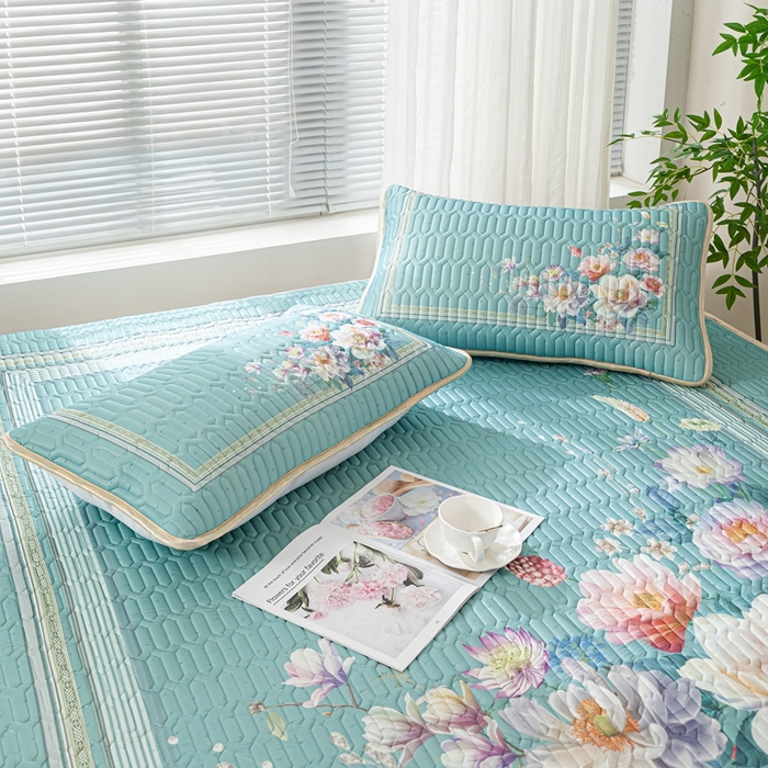 91家纺网 家纺一手货源 找家纺 美丽折家纺 2025新款6mm厚乳胶床笠款三件套 秘密花园