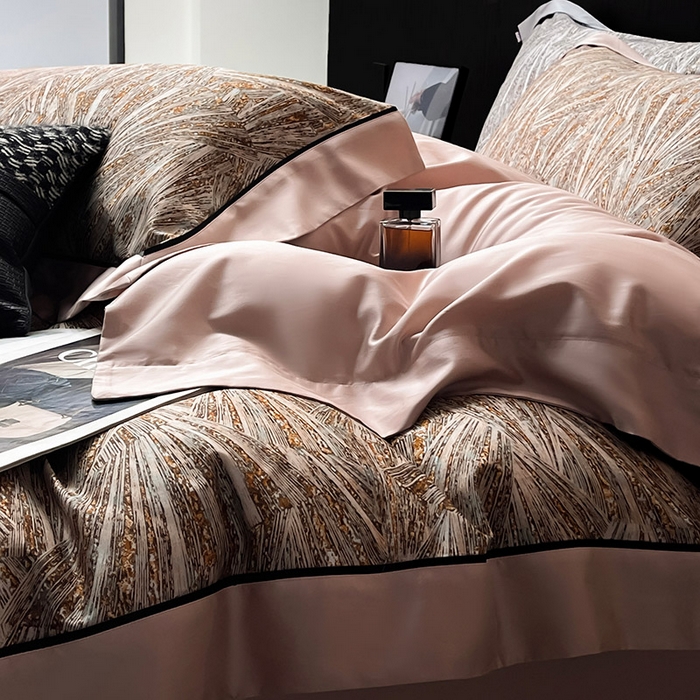 91家纺网 家纺一手货源 找家纺 2025夏季新品A类100支天丝棉夹棉床盖床笠四件套全棉纯棉床单加厚高端重工刺绣长绒棉床上用品    曼莎