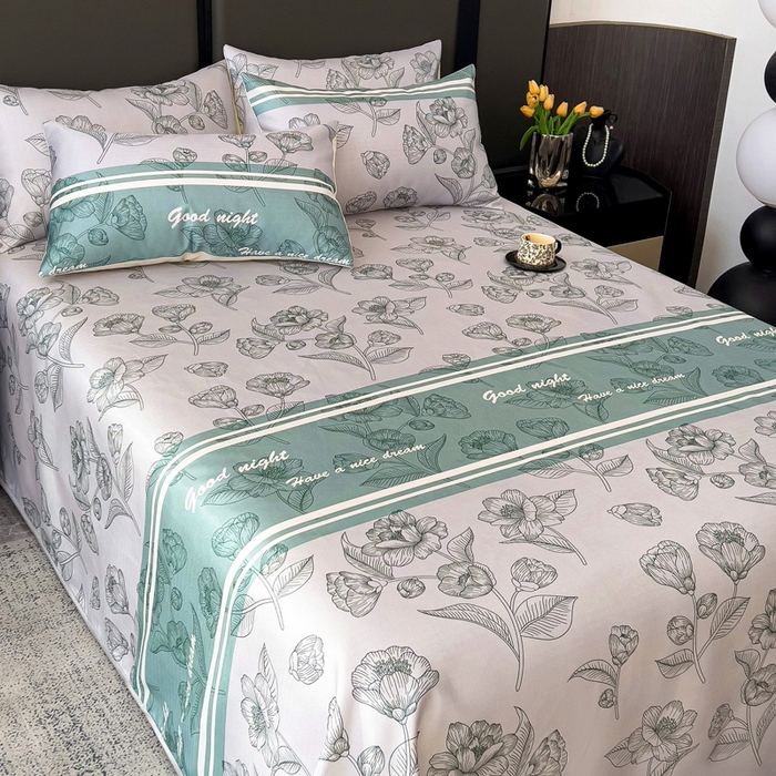 91家纺网 家纺一手货源 找家纺 （总）纽缦家纺 2025新款印花冰丝防滑床单