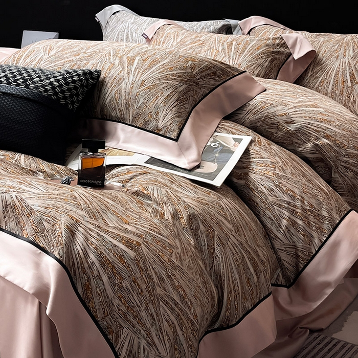 91家纺网 家纺一手货源 找家纺 2025高端轻奢A类母婴级天丝棉全工艺刺绣四件套纯棉全棉高端夏季丝滑裸睡长绒棉床上用品 曼莎