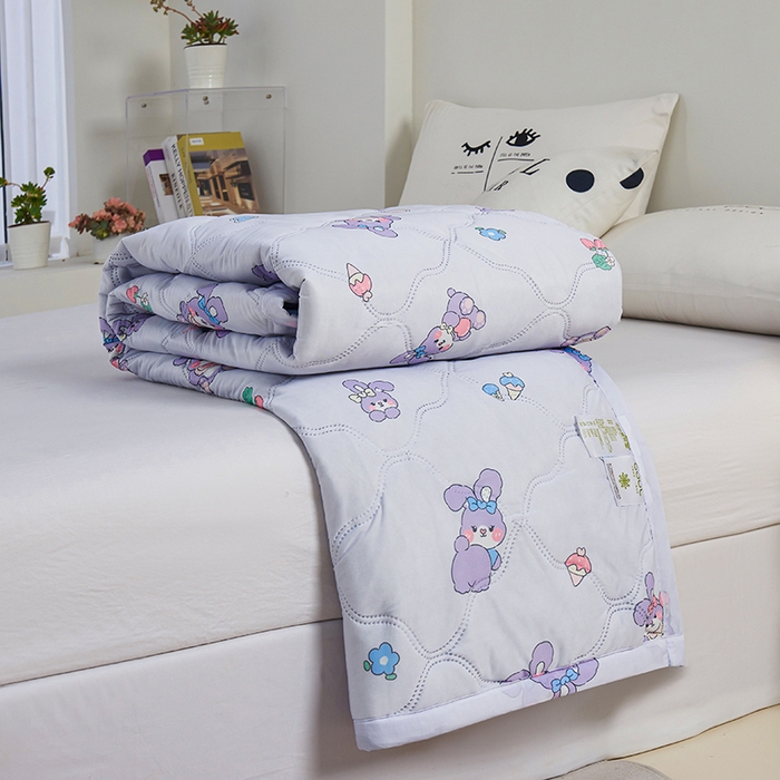 91家纺网 家纺一手货源 找家纺 被多多被业 2025新款凉感丝印花夏被夏凉被空调被 星黛兔-紫